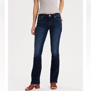 American Eagle Dark Blue Skinny Kick Boot Cut Jeans Sz 6